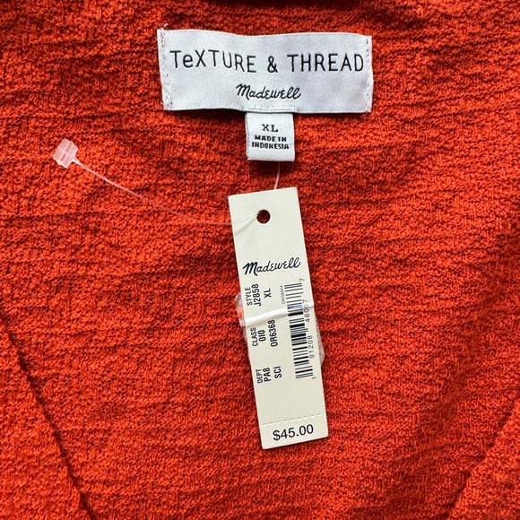 SOLD 🎉HP🎉 🧡 NWT Madewell Texture & Thread Burnt Orange Wrap Tie Top - XL - Picture 10 of 14